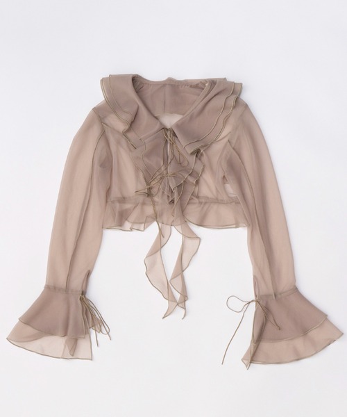 PRANK PROJECT（プランクプロジェクト）の「ラッフルブラウス / Ruffled Blouse（Tシャツ/カットソー・レディース・ベージュ/ブラック・FREE）」の15枚目の写真