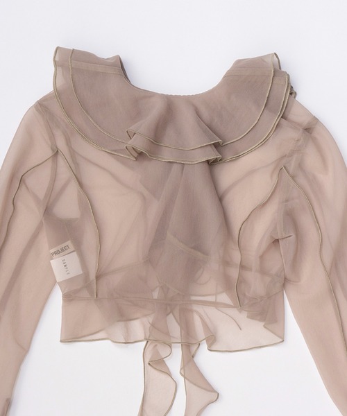PRANK PROJECT（プランクプロジェクト）の「ラッフルブラウス / Ruffled Blouse（Tシャツ/カットソー・レディース・ベージュ/ブラック・FREE）」の18枚目の写真