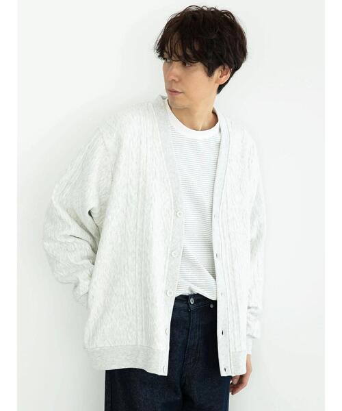 CRAFT STANDARD BOUTIQUE(クラフトスタンダードブティック)の「ケーブル柄カットカーディガン②(カーディガン/ボレロ・メンズ・オートミール・M/L)」の2枚目の写真