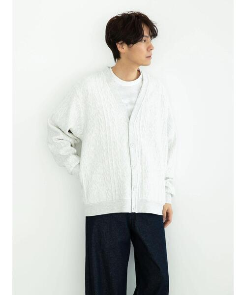 CRAFT STANDARD BOUTIQUE(クラフトスタンダードブティック)の「ケーブル柄カットカーディガン②(カーディガン/ボレロ・メンズ・オートミール・M/L)」の4枚目の写真