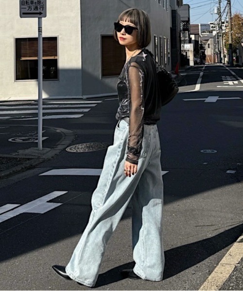 PAGEBOY（ページボーイ）の「メタリックシアーシャーリング（Tシャツ/カットソー・レディース・ブラック/シルバー・FREE）」の9枚目の写真