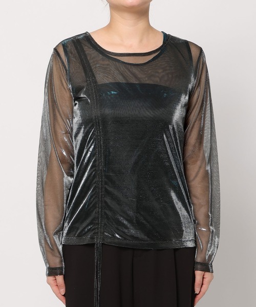 PAGEBOY（ページボーイ）の「メタリックシアーシャーリング（Tシャツ/カットソー・レディース・ブラック/シルバー・FREE）」の20枚目の写真