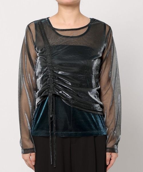 PAGEBOY（ページボーイ）の「メタリックシアーシャーリング（Tシャツ/カットソー・レディース・ブラック/シルバー・FREE）」の22枚目の写真