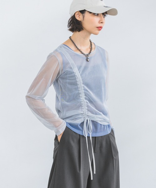 PAGEBOY（ページボーイ）の「メタリックシアーシャーリング（Tシャツ/カットソー・レディース・ブラック/シルバー・FREE）」の18枚目の写真