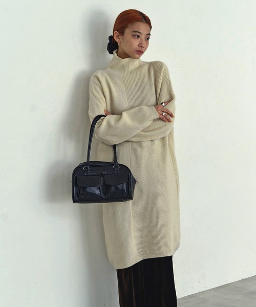 LIENCOEUR（リアンクール）の「ハイネックアシンメトリーワンピース（ワンピース・レディース・ライトベージュ/チャコールグレー/ブラック・FREE）」の19枚目の写真