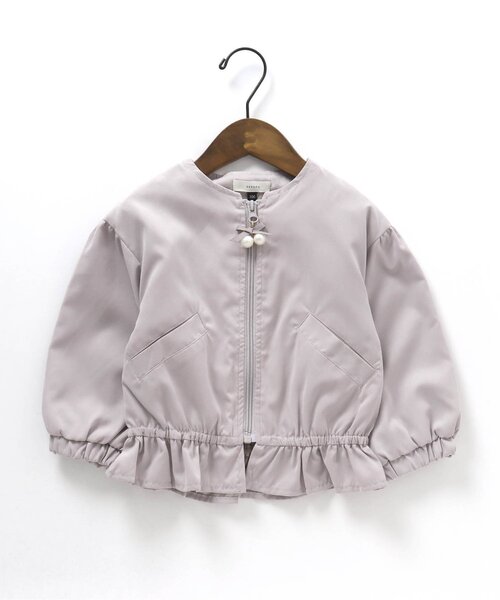 Seraph（セラフ）の「裾フリルデザインブルゾン（カーディガン/ボレロ・キッズ・ラベンダー/ピンク/ベージュ・90/130/100/80/110/140/120/95）」の2枚目の写真