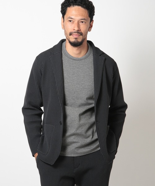 MEN'S BIGI(メンズビギ)の「たて畝ニットジャケット(テーラードジャケット・メンズ・ブルー/チャコールグレー・03/02/01/04)」の15枚目の写真
