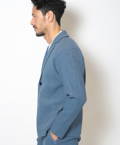 MEN'S BIGI(メンズビギ)の「たて畝ニットジャケット(テーラードジャケット・メンズ・ブルー/チャコールグレー・03/02/01/04)」の17枚目の写真