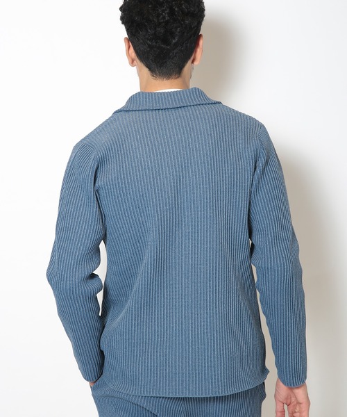 MEN'S BIGI(メンズビギ)の「たて畝ニットジャケット(テーラードジャケット・メンズ・ブルー/チャコールグレー・03/02/01/04)」の18枚目の写真