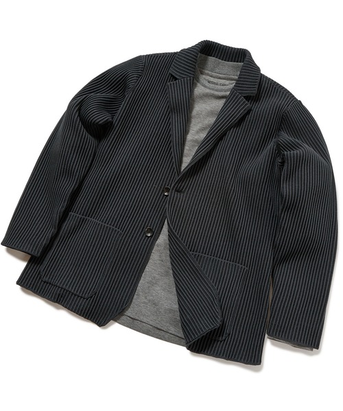 MEN'S BIGI(メンズビギ)の「たて畝ニットジャケット(テーラードジャケット・メンズ・ブルー/チャコールグレー・03/02/01/04)」の7枚目の写真