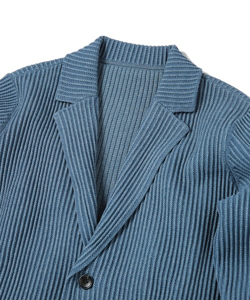 MEN'S BIGI(メンズビギ)の「たて畝ニットジャケット(テーラードジャケット・メンズ・ブルー/チャコールグレー・03/02/01/04)」の20枚目の写真