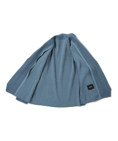 MEN'S BIGI(メンズビギ)の「たて畝ニットジャケット(テーラードジャケット・メンズ・ブルー/チャコールグレー・03/02/01/04)」の6枚目の写真