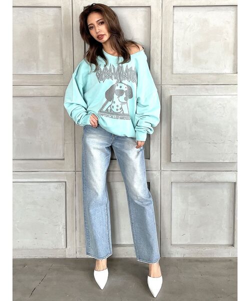 GYDA（ジェイダ）の「ハイウエスト DEEP SIDE BACK DAMAGE ワイド デニムパンツ（デニムパンツ・レディース・ライトブルー/ブルー・SMALL/MEDIUM/X-SMALL）」の14枚目の写真