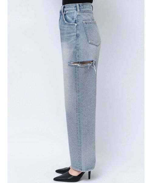 GYDA　H/W DEEP SIDE BACK DAMAGE ワイドデニム XS ハイウエスト DEEP SIDE BACK DAMAGE ワイド デニムパンツ[品番