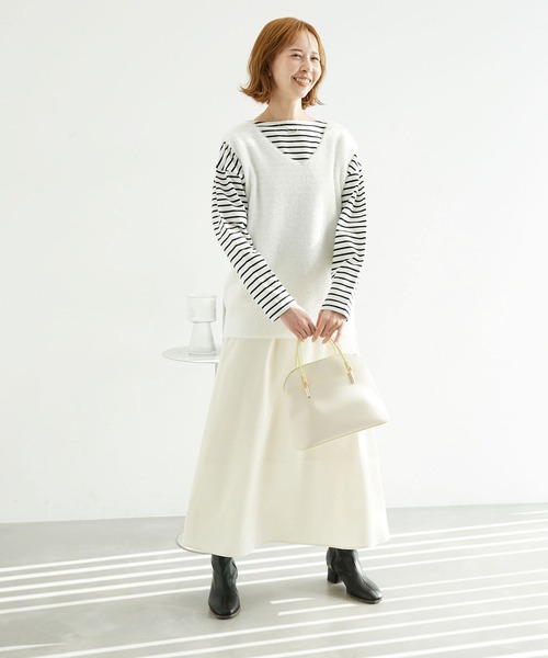 ROPE' PICNIC（ロペピクニック）の「ガラスヤーンニットベスト（ベスト・レディース・ブルー系その他4/オフホワイト・38）」の18枚目の写真