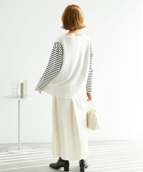 ROPE' PICNIC（ロペピクニック）の「ガラスヤーンニットベスト（ベスト・レディース・ブルー系その他4/オフホワイト・38）」の20枚目の写真