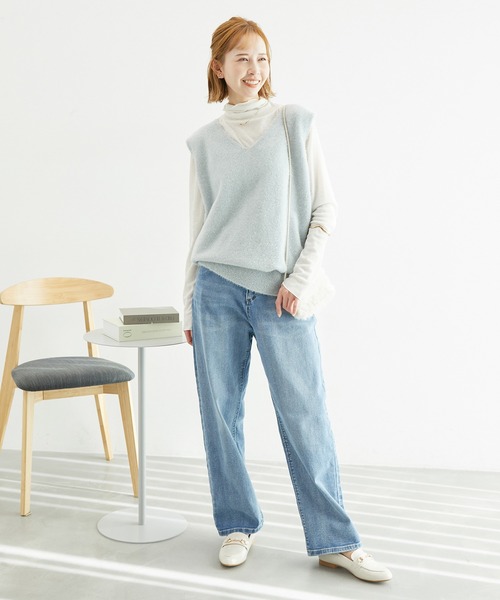 ROPE' PICNIC（ロペピクニック）の「ガラスヤーンニットベスト（ベスト・レディース・ブルー系その他4/オフホワイト・38）」の3枚目の写真
