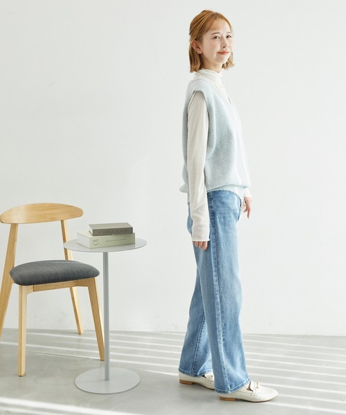 ROPE' PICNIC（ロペピクニック）の「ガラスヤーンニットベスト（ベスト・レディース・ブルー系その他4/オフホワイト・38）」の4枚目の写真