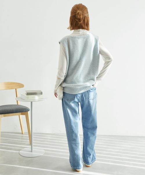 ROPE' PICNIC（ロペピクニック）の「ガラスヤーンニットベスト（ベスト・レディース・ブルー系その他4/オフホワイト・38）」の5枚目の写真