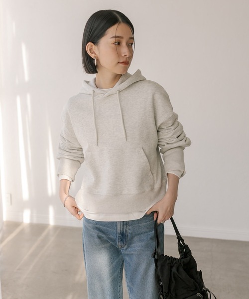 RIVE DROITE（リヴドロワ）の「MONN.:.(モン)/HOODIE（パーカー・レディース・グレー/ベージュ・FREE）」の3枚目の写真