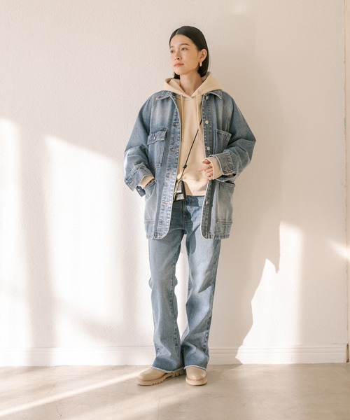 RIVE DROITE（リヴドロワ）の「MONN.:.(モン)/HOODIE（パーカー・レディース・グレー/ベージュ・FREE）」の4枚目の写真