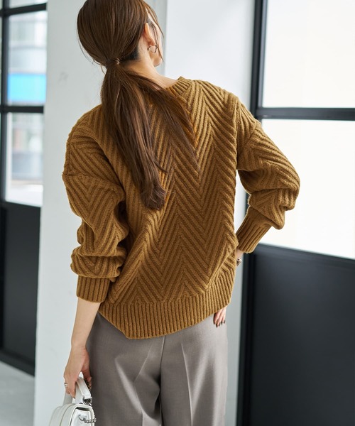 STYLE DELI（スタイルデリ）の「V字柄編みニットトップス（ニット