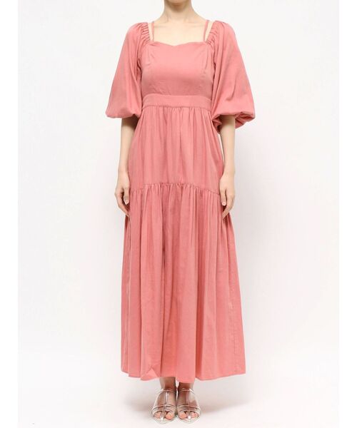 セール】バックオープンボリュームコットンワンピース（ワンピース