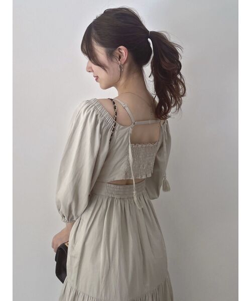 希少✨入手困難【トリココムデギャルソン】スパンコール バックオープン ワンピース タオ-TAO-定番ワンピース-七分袖・ウールギャバ後染