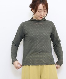 花柄シアータートルトップス