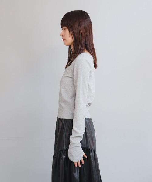 Kastane（カスタネ）の「ラメクルーインナー（Tシャツ/カットソー・レディース・シルバー/サックスブルー/ゴールド・FREE）」の10枚目の写真
