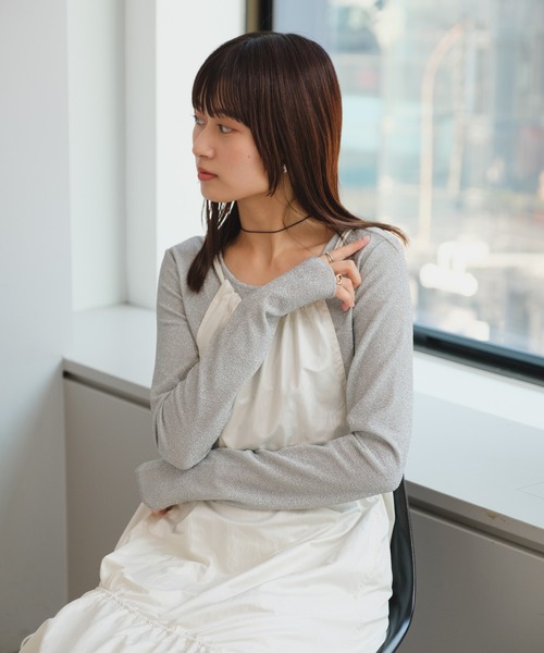 Kastane（カスタネ）の「ラメクルーインナー（Tシャツ/カットソー・レディース・シルバー/サックスブルー/ゴールド・FREE）」の4枚目の写真