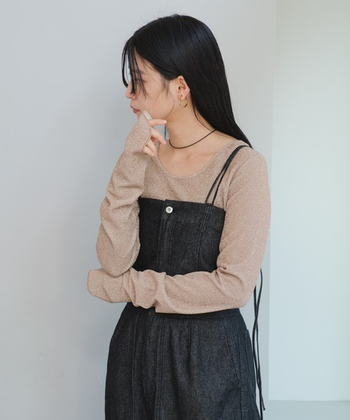Kastane（カスタネ）の「ラメクルーインナー（Tシャツ/カットソー・レディース・シルバー/サックスブルー/ゴールド・FREE）」の18枚目の写真