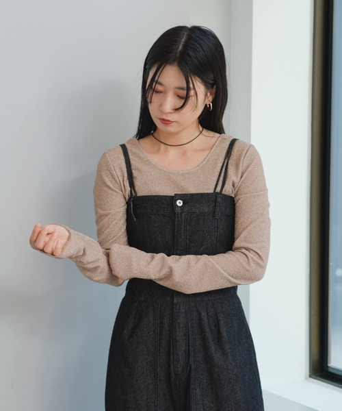 Kastane（カスタネ）の「ラメクルーインナー（Tシャツ/カットソー・レディース・シルバー/サックスブルー/ゴールド・FREE）」の19枚目の写真