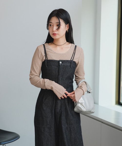 Kastane（カスタネ）の「ラメクルーインナー（Tシャツ/カットソー・レディース・シルバー/サックスブルー/ゴールド・FREE）」の21枚目の写真