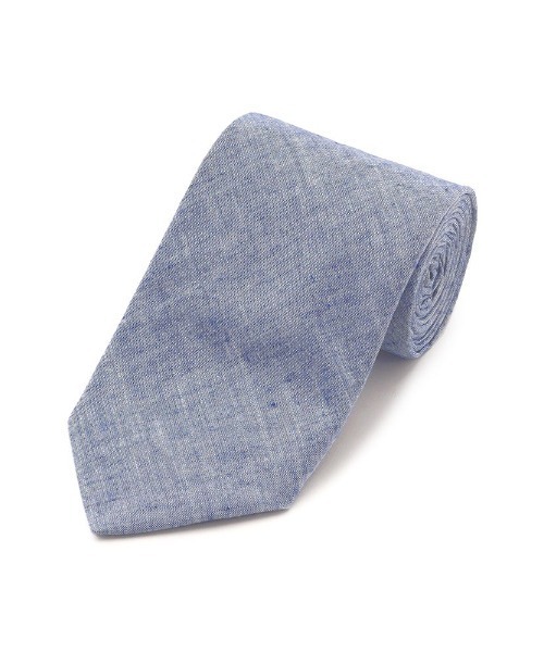 TRANS CONTINENTS（トランスコンチネンツ）の「TRANS CONTINENTS　リネン混ネクタイ　無地　ブラック/ブラウン/グリーン/サックス/ブルー/ネイビー（ネクタイ・メンズ・ブルー/グリーン/サックスブルー/ブラウン/ネイビー/ブラック・FREE）」の5枚目の写真