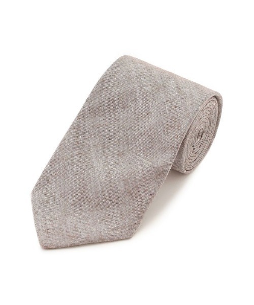 TRANS CONTINENTS（トランスコンチネンツ）の「TRANS CONTINENTS　リネン混ネクタイ　無地　ブラック/ブラウン/グリーン/サックス/ブルー/ネイビー（ネクタイ・メンズ・ブルー/グリーン/サックスブルー/ブラウン/ネイビー/ブラック・FREE）」の3枚目の写真