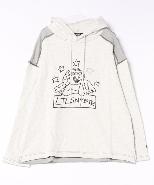 Little sunny bite（リトルサニーバイト）の「《Little sunny bite》angel stitch hoodie（パーカー・レディース・ブラック×ピンク/グレー系/グリーン系・MEDIUM/SMALL）」の3枚目の写真
