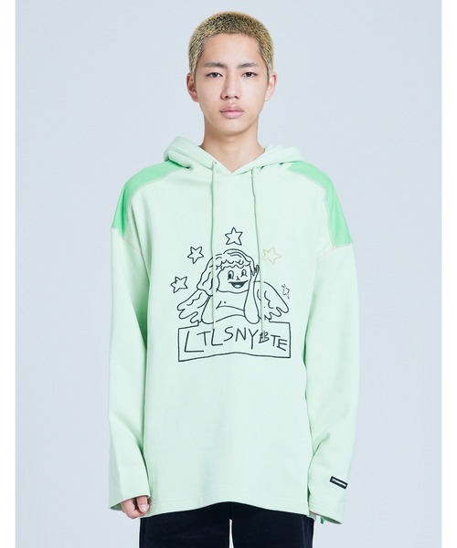 Little sunny bite（リトルサニーバイト）の「《Little sunny bite》angel stitch hoodie（パーカー・レディース・ブラック×ピンク/グレー系/グリーン系・MEDIUM/SMALL）」の4枚目の写真