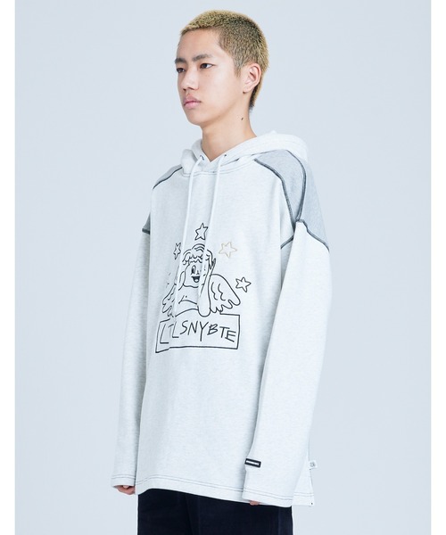 Little sunny bite（リトルサニーバイト）の「《Little sunny bite》angel stitch hoodie（パーカー・レディース・ブラック×ピンク/グレー系/グリーン系・MEDIUM/SMALL）」の11枚目の写真