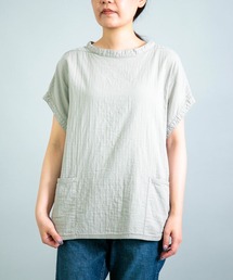 [OMNIGOD womens / オムニゴッド] ダブルガーゼフレンチスリーブガーデナーシャツ