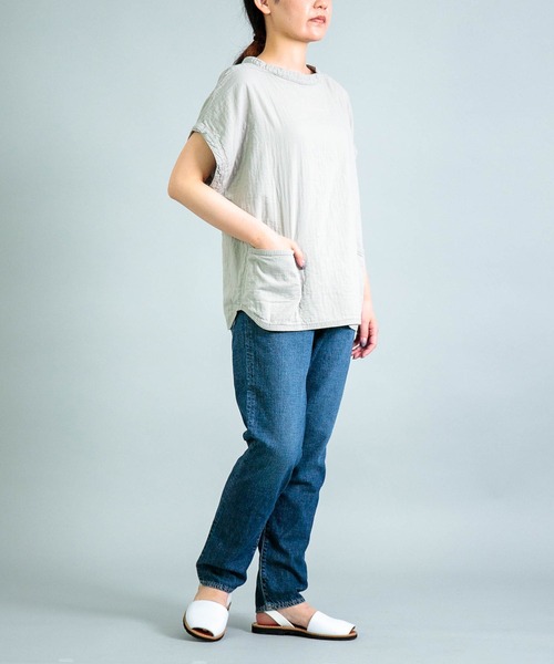 ブラウス シャツ 「OMNIGOD womens / オムニゴッド」 ダブルガーゼフレンチスリーブガーデナーシャツ レディース OMNIGOD（オムニゴッド）の「[OMNIGOD womens / オムニゴッド