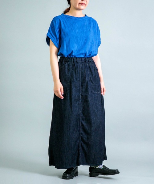 OMNIGOD（オムニゴッド）の「[OMNIGOD womens / オムニゴッド] ダブルガーゼフレンチスリーブガーデナーシャツ（シャツ/ブラウス・レディース・グレー/ブラック/ホワイト/ブルー・FREE）」の11枚目の写真