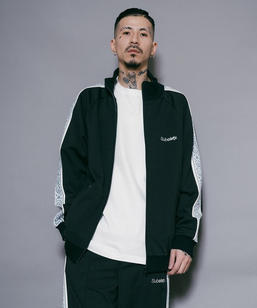 Subciety（サブサエティ）の「TRACK JKT（ジャージ・メンズ・ブラック×グレー/ブラック×ホワイト/オリーブ・MEDIUM/LARGE/X-LARGE/SMALL）」の7枚目の写真