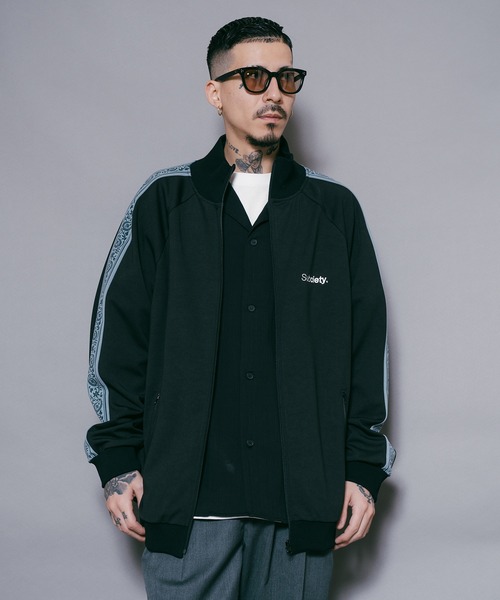 Subciety（サブサエティ）の「TRACK JKT（ジャージ・メンズ・ブラック×グレー/ブラック×ホワイト/オリーブ・MEDIUM/LARGE/X-LARGE/SMALL）」の10枚目の写真