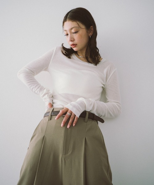 シアーロングスリーブTEE（Tシャツ/カットソー）｜HANNE（アン