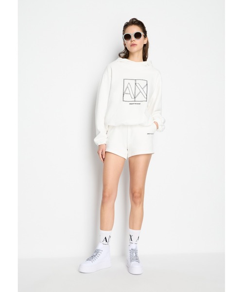ARMANI EXCHANGE（アルマーニエクスチェンジ）の「【A|X アルマーニ エクスチェンジ】ボックスロゴデザイン フーデッドスウェットパーカー（スウェット・レディース・ネイビー/ホワイト・SMALL/MEDIUM/LARGE/X-SMALL）」の7枚目の写真