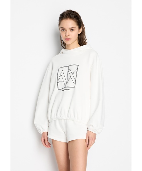 ARMANI EXCHANGE（アルマーニエクスチェンジ）の「【A|X アルマーニ エクスチェンジ】ボックスロゴデザイン フーデッドスウェットパーカー（スウェット・レディース・ネイビー/ホワイト・SMALL/MEDIUM/LARGE/X-SMALL）」の12枚目の写真