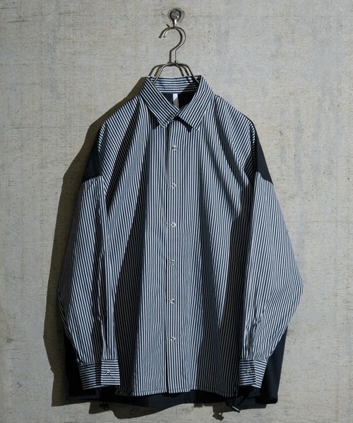 JOHN'S CLOSET（ジョンズクローゼット）の「【i】バイパターン ドローストリングス ブロードビッグシャツ（シャツ/ブラウス・メンズ・ブラック/サックスブルー・MEDIUM/LARGE）」の16枚目の写真