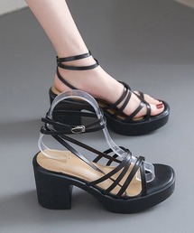 Miniministore | ハイヒール クロスストラップサンダル韓国(サンダル)