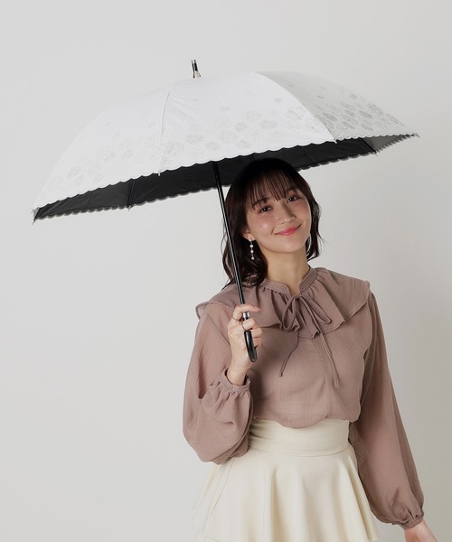 セール】遮光 晴雨兼用 日傘 フラワーグリッター（長傘